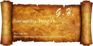 Garaguly Henrik névjegykártya